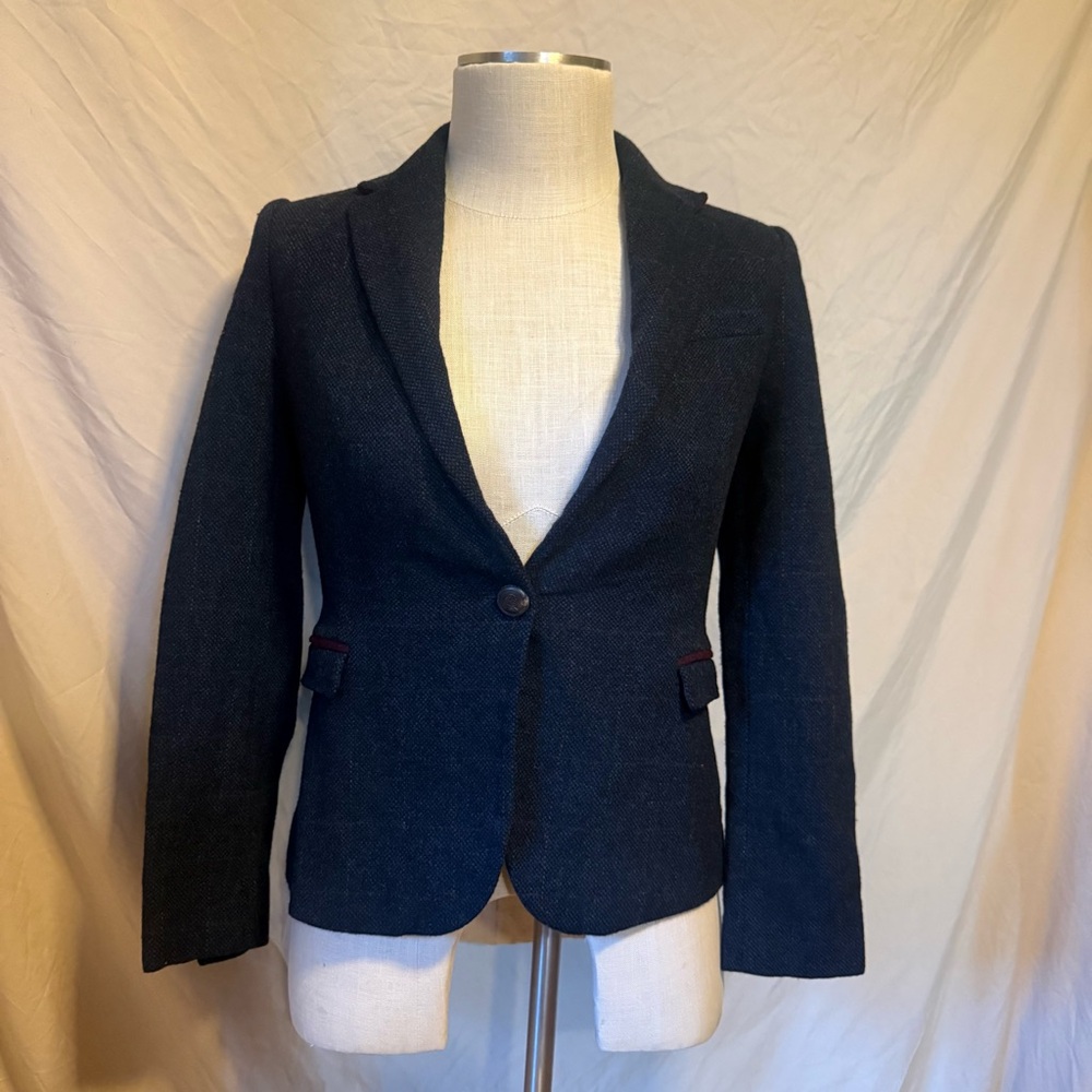 Zara Dark Navy Single-Button Women's Blazer